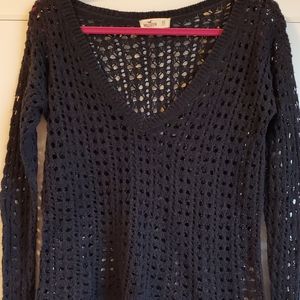 Navy Hollister Off Shoulder Sweater